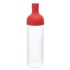 Hario Cold Brew Filter-In bottle for tea, in red color on white background